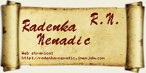 Radenka Nenadić vizit kartica